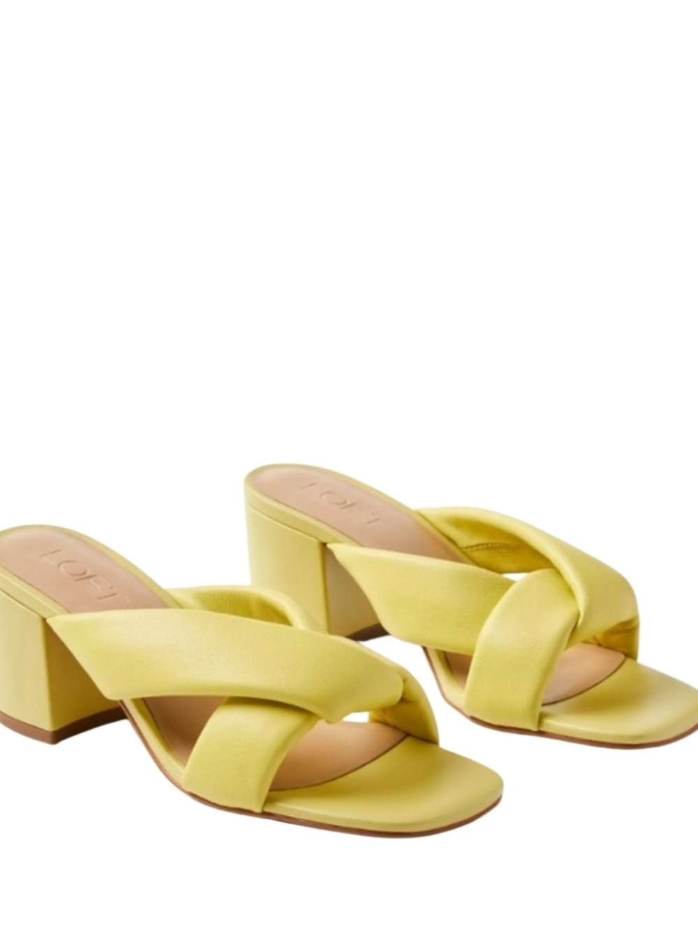 NEW! LOFT Puffed Twist Leather Slide On Open Toe Sandals 6.5.
